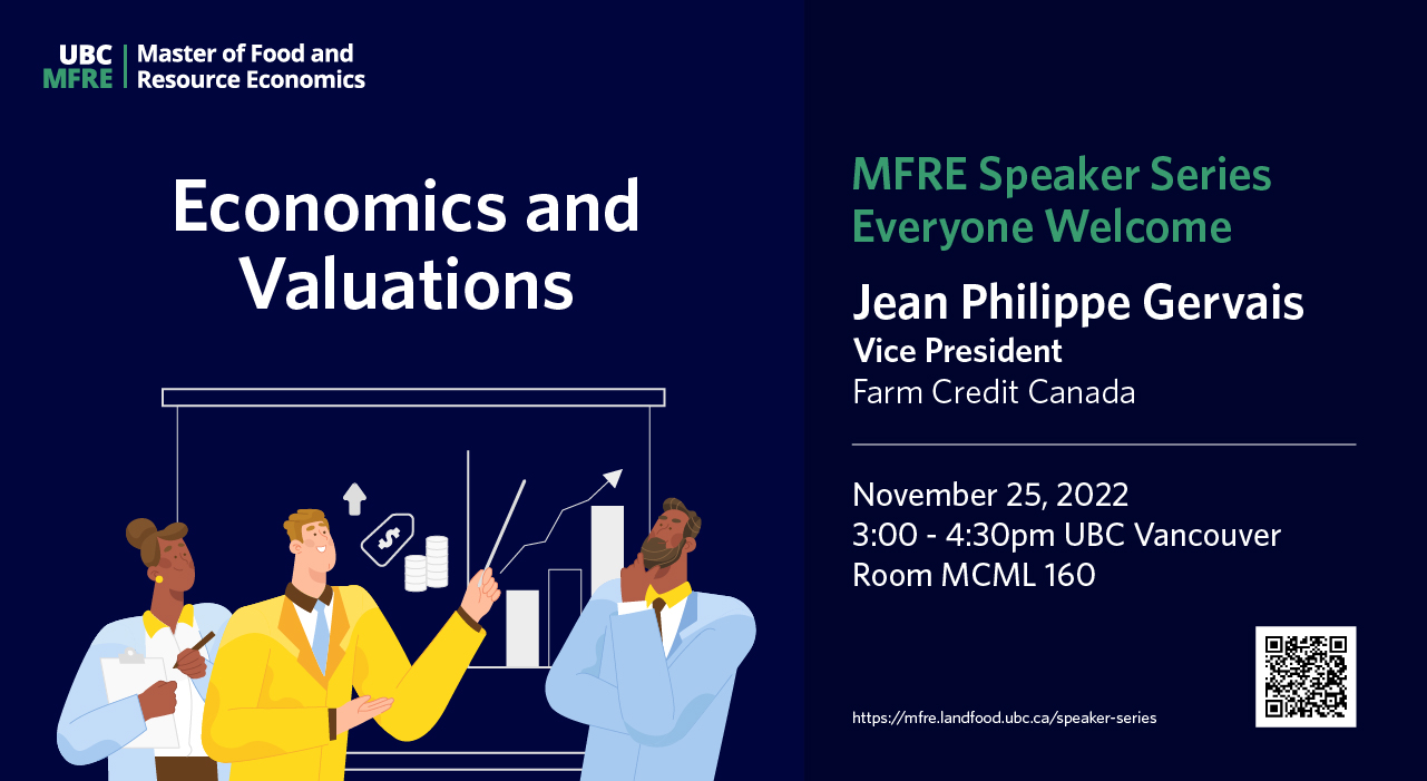 Economics and Valuartion UBC MFRE speaker poster
