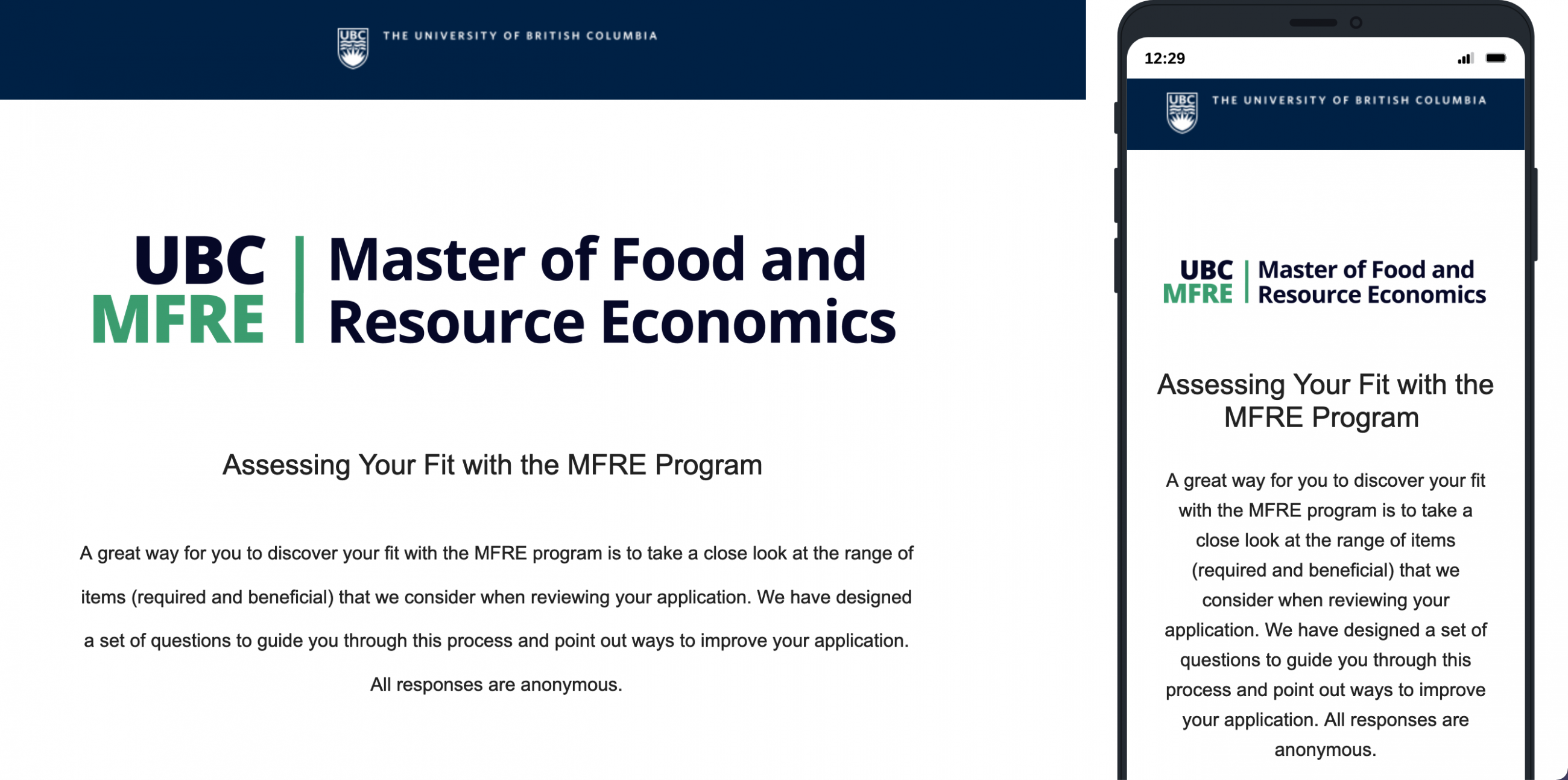 Admissions UBC Master of Food and Resource Economics (MFRE)