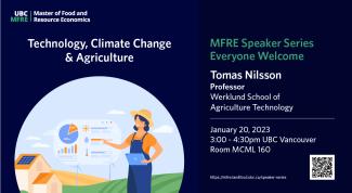 UBC MFRE speaker climate change and agriculture poster